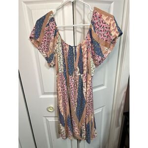 Anthropologie Women's M Bohemian Patchwork Midi Dress Multicolor